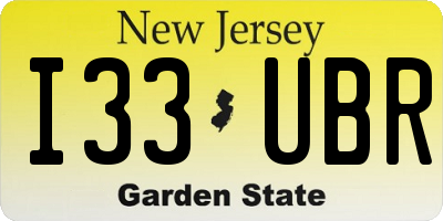 NJ license plate I33UBR