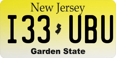 NJ license plate I33UBU