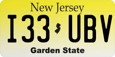 NJ license plate I33UBV