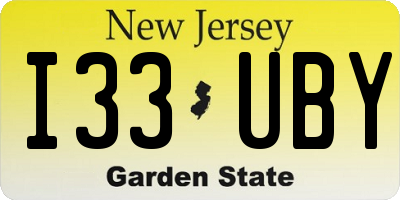 NJ license plate I33UBY