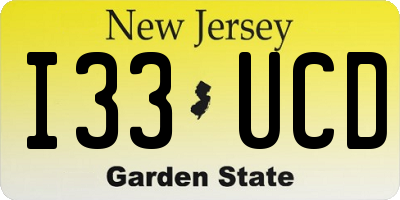 NJ license plate I33UCD