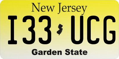 NJ license plate I33UCG