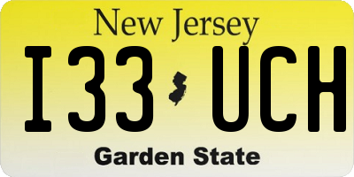 NJ license plate I33UCH
