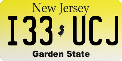 NJ license plate I33UCJ