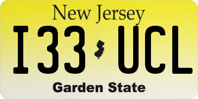 NJ license plate I33UCL