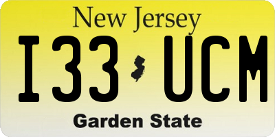 NJ license plate I33UCM