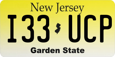 NJ license plate I33UCP
