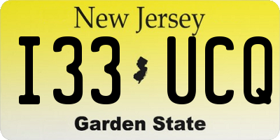 NJ license plate I33UCQ