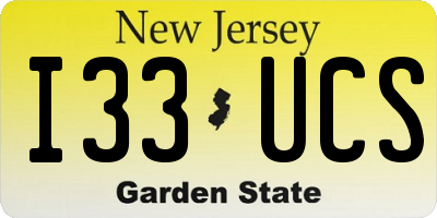 NJ license plate I33UCS