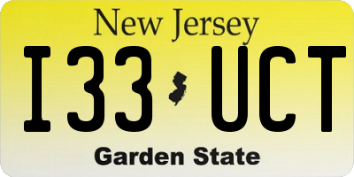 NJ license plate I33UCT