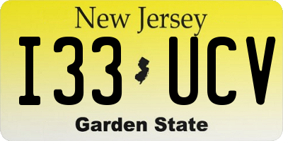 NJ license plate I33UCV