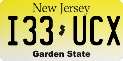 NJ license plate I33UCX