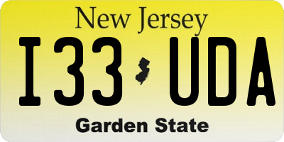 NJ license plate I33UDA