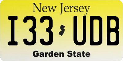 NJ license plate I33UDB