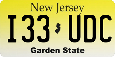 NJ license plate I33UDC