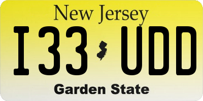 NJ license plate I33UDD