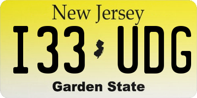 NJ license plate I33UDG