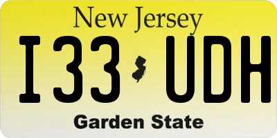 NJ license plate I33UDH