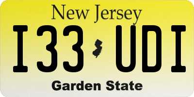 NJ license plate I33UDI