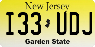 NJ license plate I33UDJ