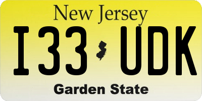 NJ license plate I33UDK