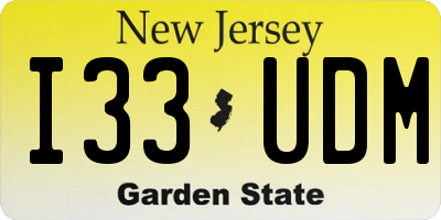 NJ license plate I33UDM