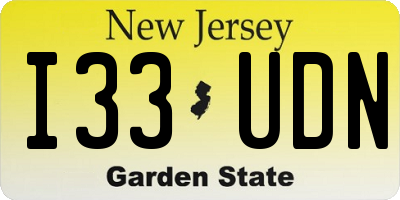 NJ license plate I33UDN