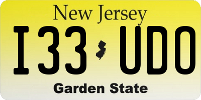 NJ license plate I33UDO