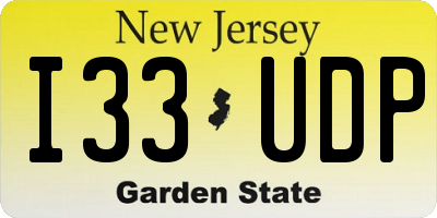 NJ license plate I33UDP