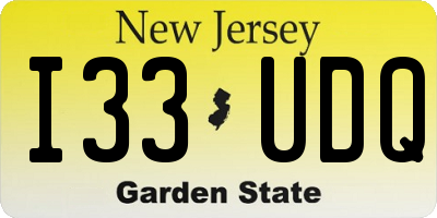 NJ license plate I33UDQ