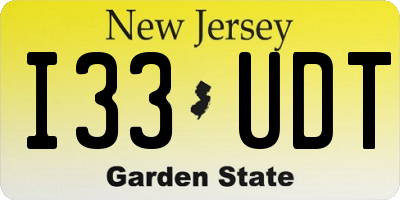 NJ license plate I33UDT
