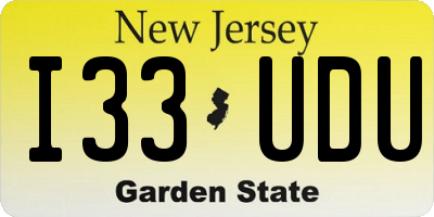 NJ license plate I33UDU