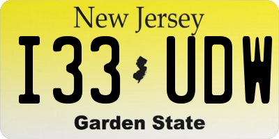 NJ license plate I33UDW