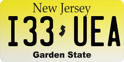 NJ license plate I33UEA
