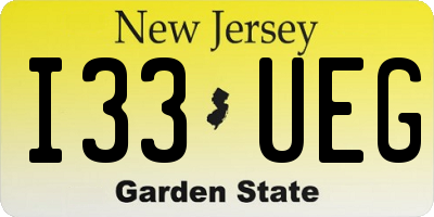 NJ license plate I33UEG