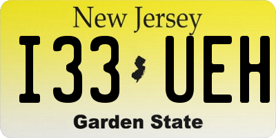 NJ license plate I33UEH