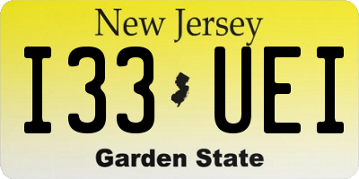 NJ license plate I33UEI