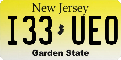 NJ license plate I33UEO