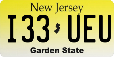 NJ license plate I33UEU