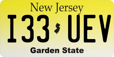 NJ license plate I33UEV