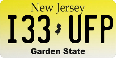 NJ license plate I33UFP