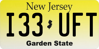 NJ license plate I33UFT