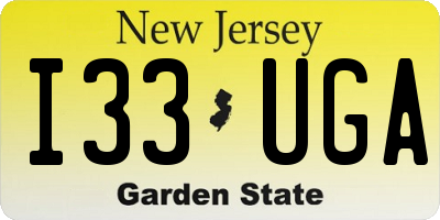 NJ license plate I33UGA