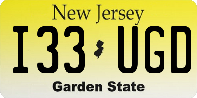 NJ license plate I33UGD