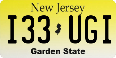 NJ license plate I33UGI
