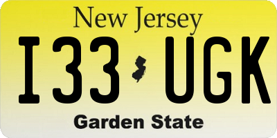 NJ license plate I33UGK