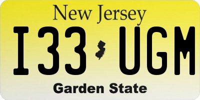 NJ license plate I33UGM