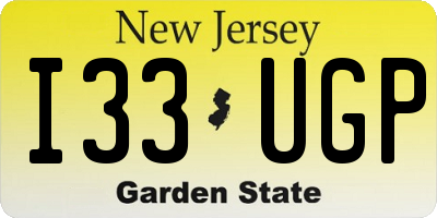 NJ license plate I33UGP