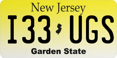 NJ license plate I33UGS