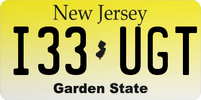 NJ license plate I33UGT